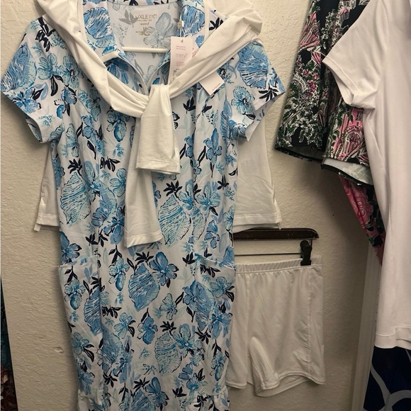 Lilly Pulitzer Aqua and White Floral Mini Dress - Picture 6 of 9